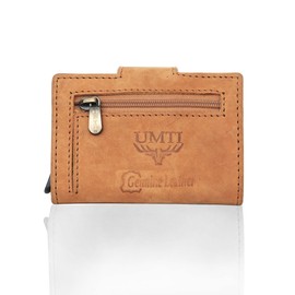 Slim Wallet with Coin Compartment and RFID Protection 24 (10A) Mini Wallet Men & Women - Card Holder Credit Card Holder - Wallet, tan, Modern
