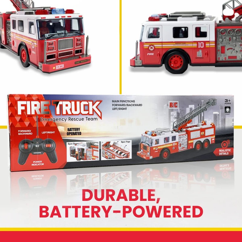Liberty Imports RC Fire Truck - Big Remote Control Toy