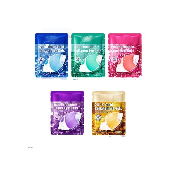 Soleneva Augenmasken,25 pcs Augenpads,Augenpads Gegen Augenringe，Fünf Farben，für Teenager Mädchen und