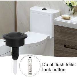 Toilet Flush Buttons Replacement,ABS Plastic Toilet Push Button,Bathroom Toilet Water Tank Repai Fit for Standard Cistern Holes 38-42mm (Silvery)