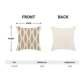 BETGINY Tan Khaki Boho Pillow Covers 16 x 16 Inch Pack of 2, Bohemian Ethnic Herringbone Pattern Decorative Throw Pillow Covers Linen Modern Geometry Farmhouse Outdoor Pillowcase for Sofa Couch Decor