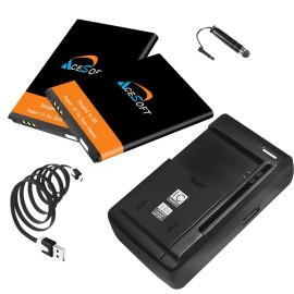 For Coolpad Large Power 2 x 1500mAh Battery Multi-Purpose Charger Cable f Coolpad Snap 3312A