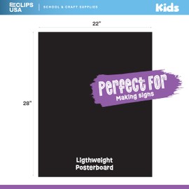 Poster Board, Black Poster Paper 22x28, Black Poster Board, Poster Board Bulk, Large Poster Board, School Supplies, 100 Pack