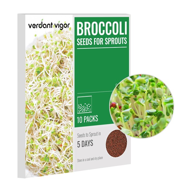 Verdant Vigor Sprouting Seeds, Broccoli Sprouts Seed, Non-GMO Microgreens Mix,
