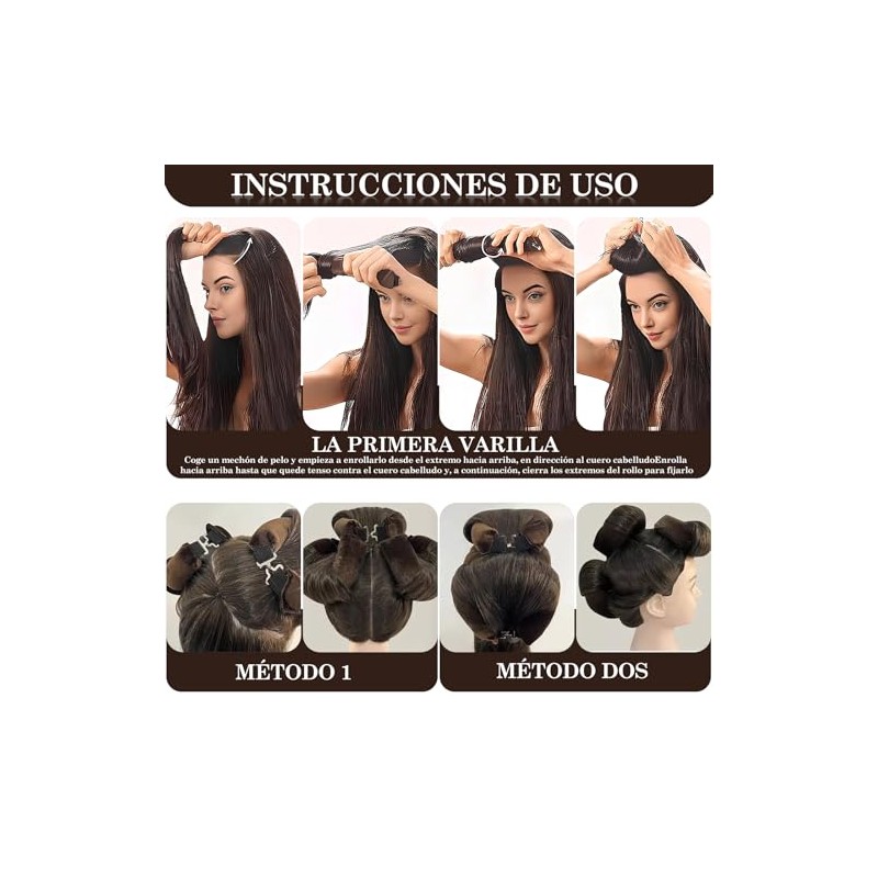 3pcs Rizadores De Pelo Sin Calor, Heatless Curls, Tubos para