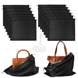 12 Pack Dust Bags for Handbags, Silk Cloth Bag With Drawstring Large Travel Storage Pouch for Handbag Purse Shoes Boots