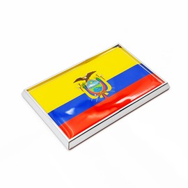 Perdecor Ecuador Flag Sticker Emblem Decal Ecuadorian Car Chrome Flags, 2 Pack, 3 x 2 inches