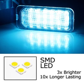 iJDMTOY OEM-Fit Aqua Ice Blue 3W Full LED License Plate Light Kit Compatible with Ford 2019-23 Ranger & 2012-23 International Versions, Powered by 18-SMD LED Diodes