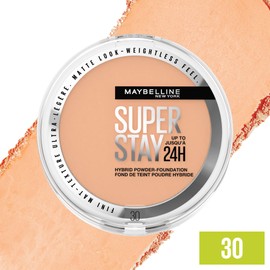 Maybelline New York - Puder 2-in-1, Mattierendes Puder und Foundation, langer Halt, ohne Übertragung – Superstay 24 Hybrid – Farbton: 30 – Inhalt: 9 g