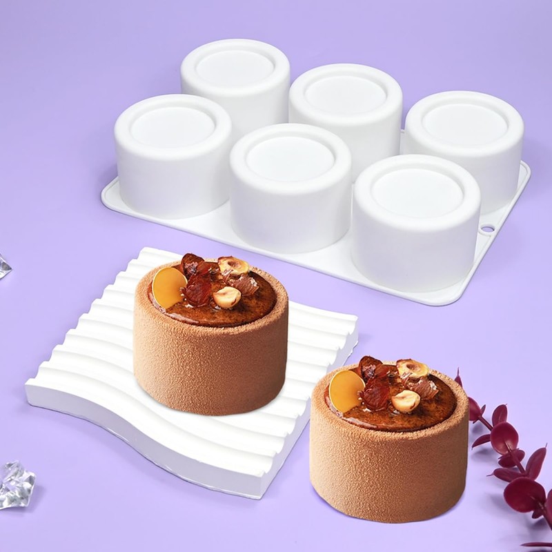 Silicone Mousse Mold – 8-Cavity Dessert Molds for Cheesecake, Chocolate,