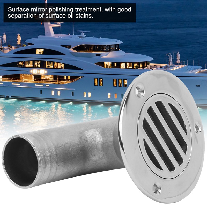 Durable Boat Floor Drain 316 Stainless Steel Marine 90 Degree