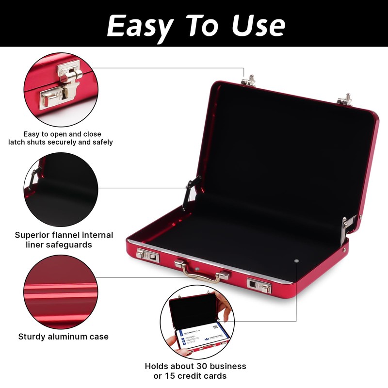 WINKIO Aluminium Money Case with Snap Closure Cheque Gift for