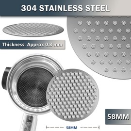 NEOUZA 53mm Espresso Puck Screen, 0.8mm Thickness Honeycomb Mesh Coffee Reusable Filter for Portafilter Basket V4 (Silver, 1 Pack)