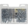 Borefast Drywall Anchors, Self Drilling Wall Anchor Kit, Steel, 50-250