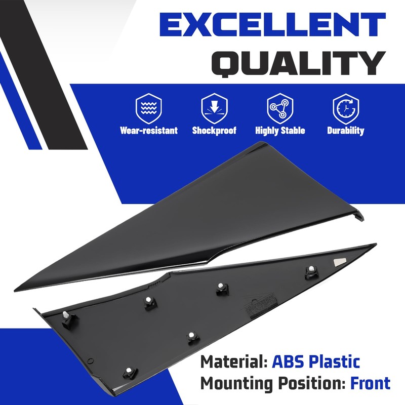 HECASA Rear Quarter Moldings Compatible with 2016-2022 Toyota Prius Prime