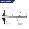 Pacific Arc 24 Inch T Square, Traditional Stainless Steel, Graduated