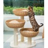 SHENGOCASE Cat Tree Tower with Rattan Wicker Basket, 3 Handwoven
