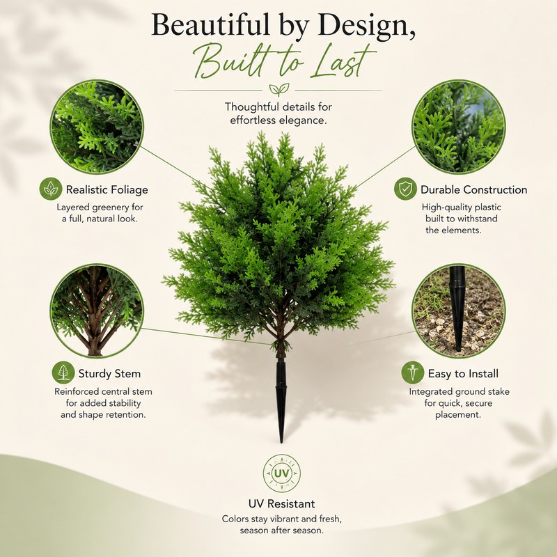 Artificial Cypress Topiary Trees for Indoor & Outdoor Décor –