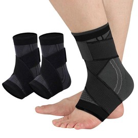 Ankle Braces for Men & Women, 2 pcs Ankle Compression Sleeve Plantar Fasciitis Brace Plantar Fasciitis Relief, Arch Support Socks Ankle Sleeve Ankle Brace for Sprained Ankle (Black, Medium)