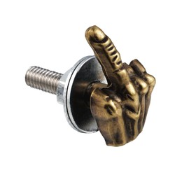 Lunsom Finger License Plate Screws, License Plate Screw Kit 4PCS License Plate Frames Bolt Fit for Most Vehicles Motorcycles,Bronze