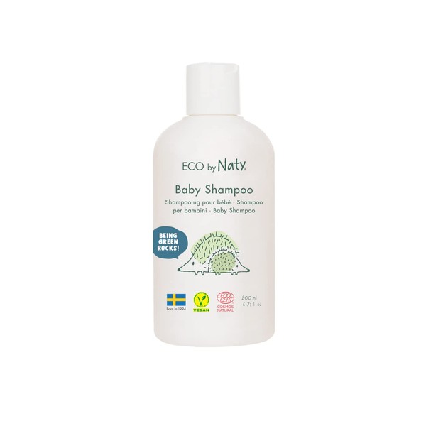 Eco by Naty Cleansing Baby Shampoo – Natural Plant Based Shampoo for Nourishing and Hydrating Hair and Scalp, Paraben Free and Hypoallergenic (200 ml Bottle)