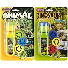 Georgie Porgy Georgie Porgy Kinder Projektor Taschenlampe Beamer Spielzeuge zum Wand Decke Zelt Lehrreich Wissenschaft Einstellen fr Jungen M?dchen mit 2 Bl?tter Tattoos Aufkleber (Dinosaurier + Tier)