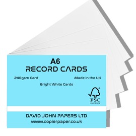 DJP A6 Plain Index Record Revision Cards, Postcard Blank Card Art Crafting Thick Card Cardstock, 240gsm (50)