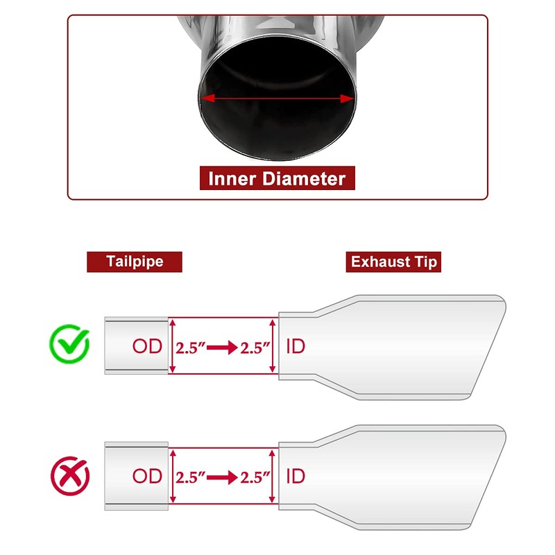 Upower Blue Burnt Exhaust Tip 2.5" Inlet 4" Outlet 9"