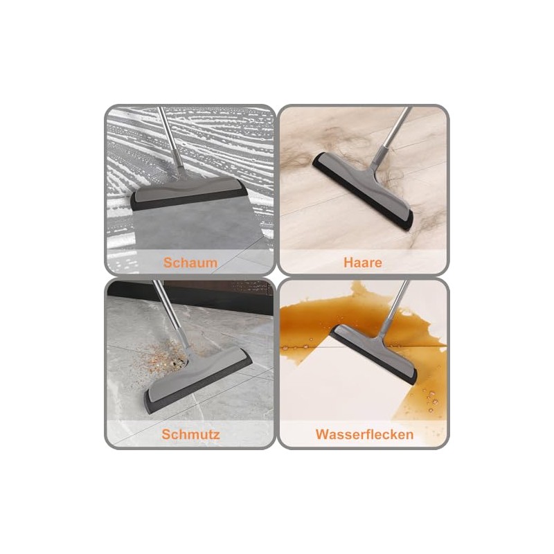 Mitclear Shower Squeegee with Long Handle (126 cm), Squeegee Base,