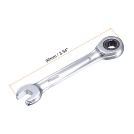 sourcing map 7mm Stubby Ratcheting Combination Wrench Metric 72 Teeth 12 Point Box Ended Tools, CR-V