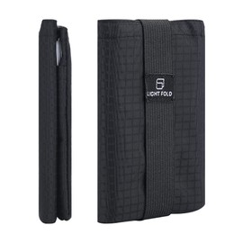 LIGHT FOLD LIGHT FOLD Slim Wallet for Men with RFID Blocking - Minimalist Slim Wallet with Thin, Durable Style & Data Protection - Multiple Pockets for 12 Cards & Cash, Small Wallet Without the Bulk - Black