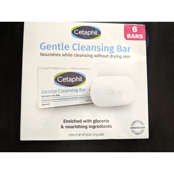 Cetaphil NEW 6 CETAPHIL Gentle Cleansing Bar Soap 4.5oz Nourishing