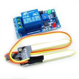 Hailege 2pcs LM393 12V Soil Moisture Relay Module Soil Moisture Sensor with Soil Moisture Probe Dupont Wires for Smart Car