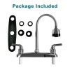QX Kitchen Sink Faucet Stainless steel Double Handle Pull Down