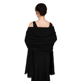 SWAT PANY Women's Winter Scarves Scarves Scarves for Women Pashmina Winter Scarf Stole Women for Festive Evening Dress, black