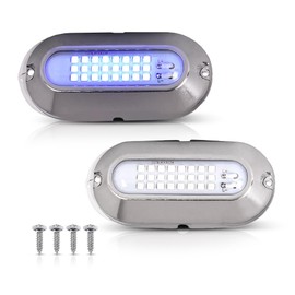 PIT66 LED Pontoon Boat Docking Light Bright White Housing Marine Boat Light 12V Blue Lighting 2 Pcs