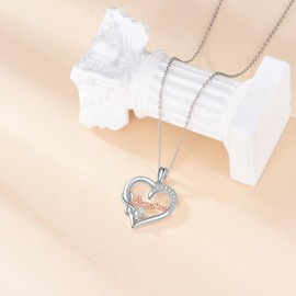 JERWLI Grandma Necklace Gift From Grandchild 925 Sterling Silver Grandma Pendant With Infinity Heart Mother's Day Gift for Women