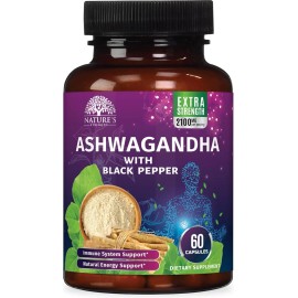 Nature's Strength Ashwagandha Extra Strength 2100mg - Ashwagandha Supplements for Women & Men, Ant