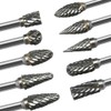 Set of 10 Carbide Bar Tungsten Bar Drill Cutter Shank