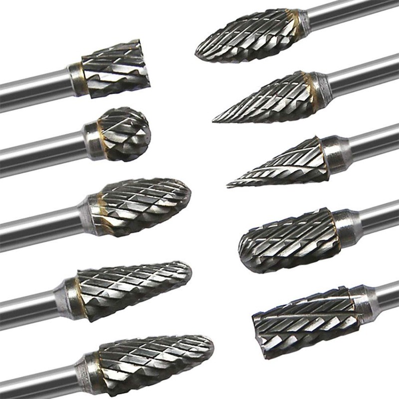 Set of 10 Carbide Bar Tungsten Bar Drill Cutter Shank