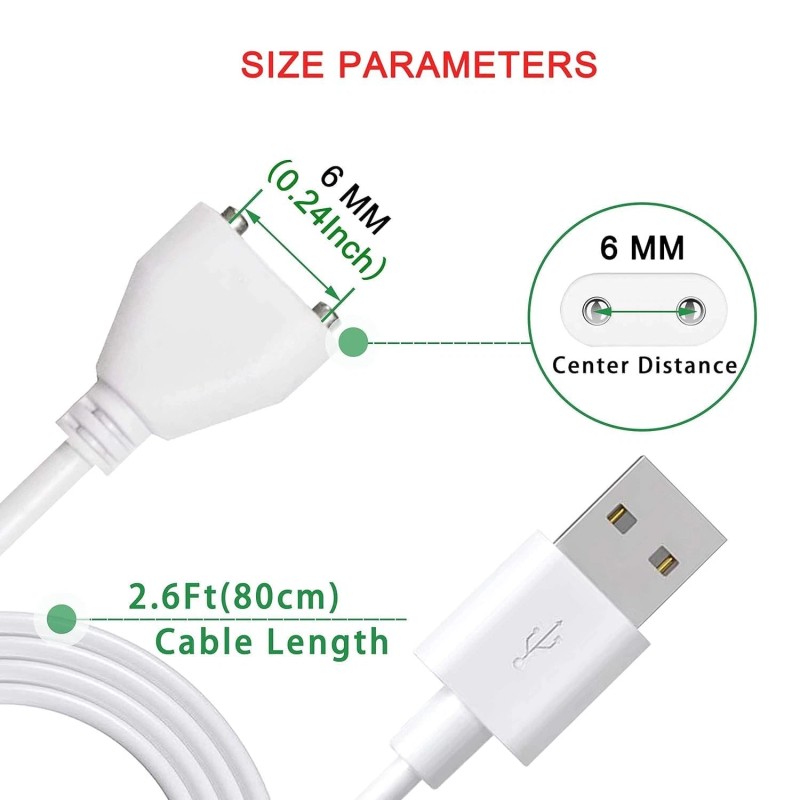 Bicmice Magnetic Usb Dc Charger Cable Replacement Charging Cord-(6mm/0