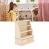 Dollhouse Bookshelf 1:12 Wooden Miniature Decoration Rugged Dollhouse Bookcase for