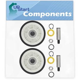 2-Pack 12001541 Drum Support Roller Kit Replacement for Maytag MDE6000AYW Dryer - Compatible with 303373 Dryer Drum Roller Wheel - UpStart Components Brand