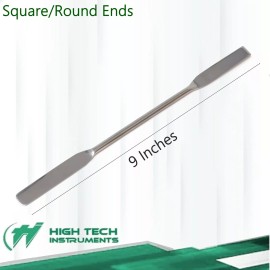 HTI Brand Stainless Steel Micro Lab Sampling Spatula 9" Double Ended Mixing Instruments