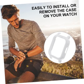 OSALADI 1pc Pc Protective Case Ls02 Metal Cover Protective Shell Watch Frame Protector Ls02 Watch Accessories Watch Smart Watch Bezel Ring Protective Film White Anti-Scratch