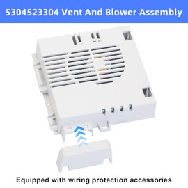 Upgraded 5304523304/154861101 Dishwasher Vent Fan with Wiring Protection Accessory Compatible with Frigidaire Dishwasher Vent Assembly 12 Volts Replaces AP5688407, 154773301, 154682301