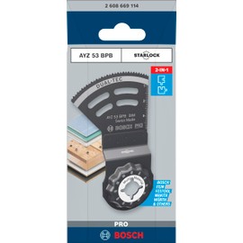 Bosch 1x PRO Multi Material AYZ 53 BPB Multitool Blade (for Drywall Board, Wood with Nails, Width 53 mm, Professional Accessory Multitool)