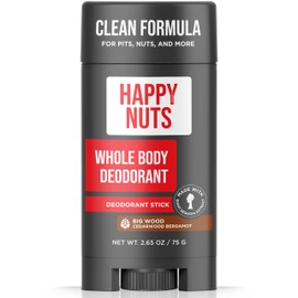 Happy Nuts Whole Body Deodorant for Men - Full Body Odor Control - Ideal for Perfect for Pits, Groin, and More - All Day Confidence - Powerful & Effective Men's Deodorant (Big Wood)