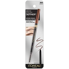 L'Oreal Paris, Makeup Brow Stylist Definer Waterproof Eyebrow Pencil UltraFine Mechanical Pencil Draws Tiny Brow Hairs Fills in Sparse Areas Gaps Ounce Count, Auburn, 0.003 Fl Oz