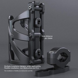 Henoot Bicycle Bottle Holder Mountain Bike Drink Holder Water Cup Holder Lightweight Aluminium Alloy Drink Cage with Screws and Tool for Outdoor Activities Motorcycle, Black